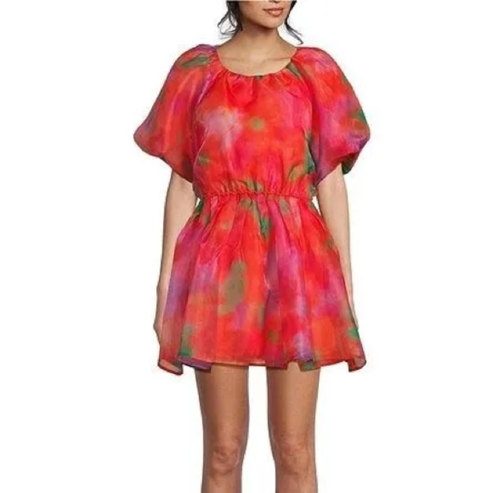 Chelsea & Violet Organza Puff Sleeve Dress